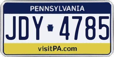 PA license plate JDY4785