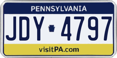 PA license plate JDY4797