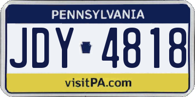 PA license plate JDY4818