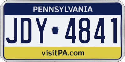 PA license plate JDY4841