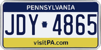 PA license plate JDY4865