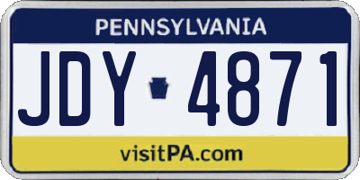 PA license plate JDY4871