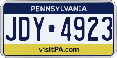 PA license plate JDY4923