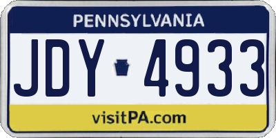 PA license plate JDY4933
