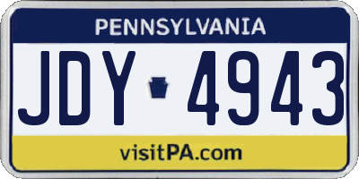 PA license plate JDY4943