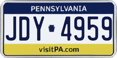 PA license plate JDY4959
