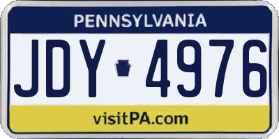 PA license plate JDY4976