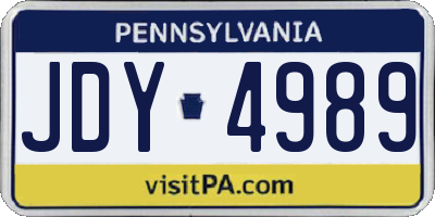 PA license plate JDY4989