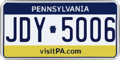 PA license plate JDY5006
