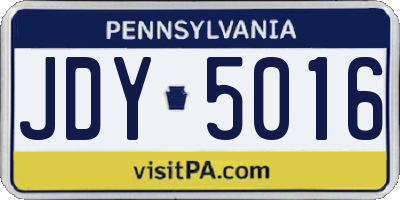 PA license plate JDY5016