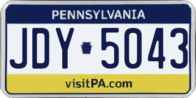 PA license plate JDY5043