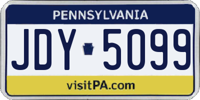 PA license plate JDY5099