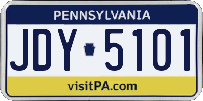 PA license plate JDY5101