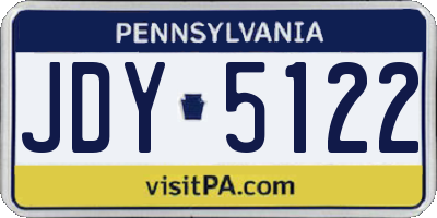 PA license plate JDY5122