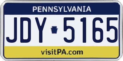 PA license plate JDY5165