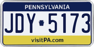 PA license plate JDY5173