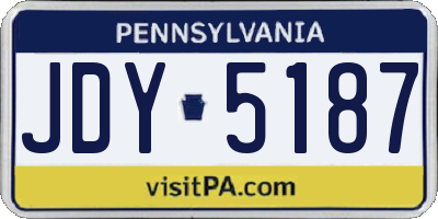 PA license plate JDY5187