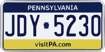 PA license plate JDY5230