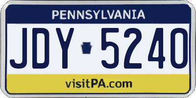 PA license plate JDY5240