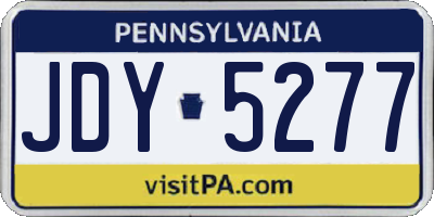 PA license plate JDY5277
