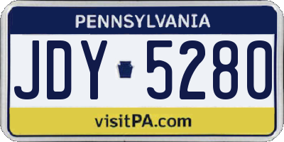 PA license plate JDY5280