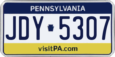 PA license plate JDY5307