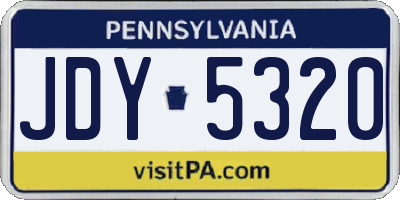 PA license plate JDY5320