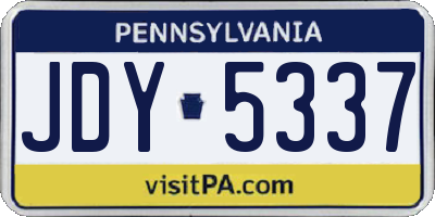 PA license plate JDY5337