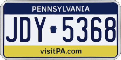 PA license plate JDY5368