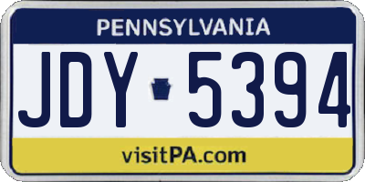 PA license plate JDY5394
