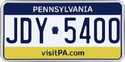 PA license plate JDY5400