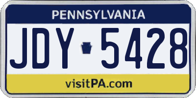 PA license plate JDY5428