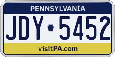 PA license plate JDY5452