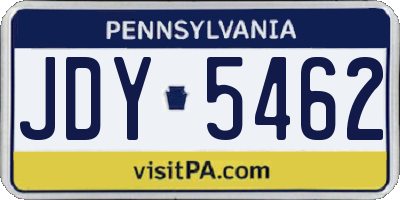 PA license plate JDY5462
