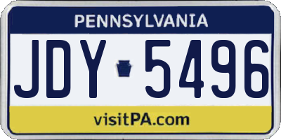 PA license plate JDY5496