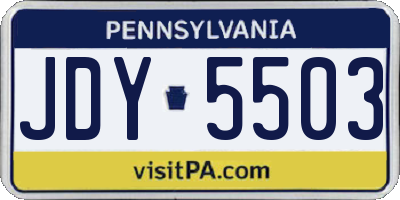 PA license plate JDY5503