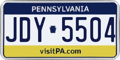 PA license plate JDY5504