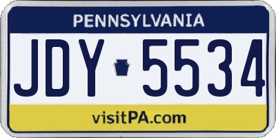 PA license plate JDY5534