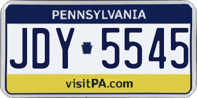 PA license plate JDY5545