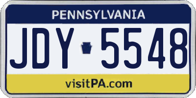 PA license plate JDY5548