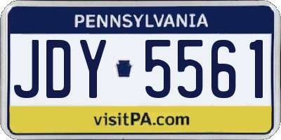 PA license plate JDY5561