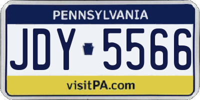 PA license plate JDY5566