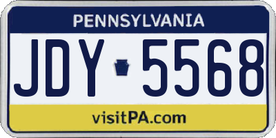 PA license plate JDY5568