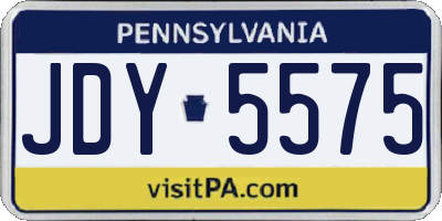 PA license plate JDY5575