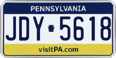 PA license plate JDY5618