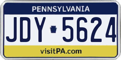 PA license plate JDY5624