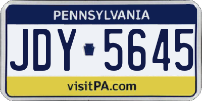PA license plate JDY5645