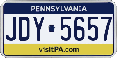 PA license plate JDY5657