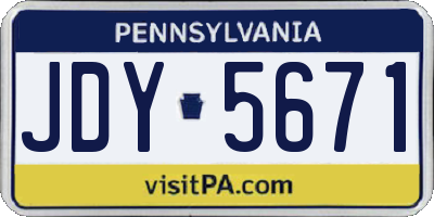 PA license plate JDY5671