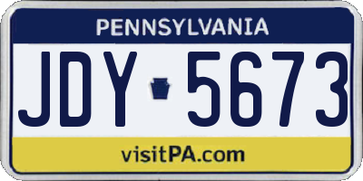 PA license plate JDY5673